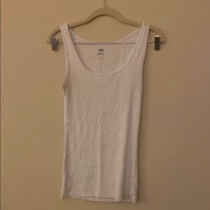 Old Navy White Fitted Sleeveless Tank Top